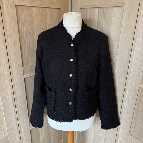 Black boucle jacket size - m&s,