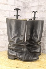 GENUINE VINTAGE 40'S WW2 RAF FLYING LEATHER SHEEPSKIN BOOTS SIZE 7  - 8  GOOD