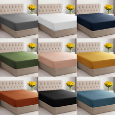 Satin Stripe Fitted Sheet 25 cm Hotel Quality Sateen Stripe Bedding Sheet