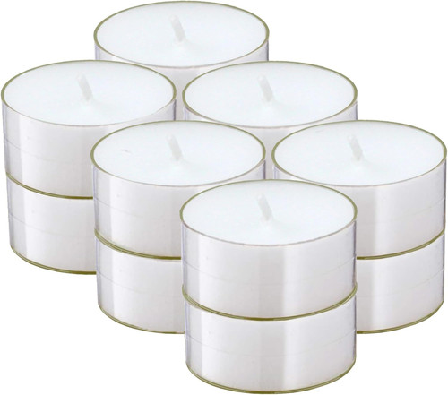 Clear white tea lights candles - clear,