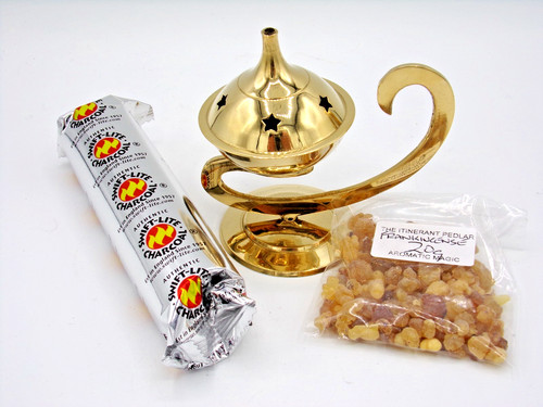 Aladdin brass incense burner - aladdin,