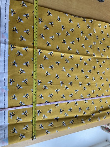 Bumble bees fabric - bumble, mustard