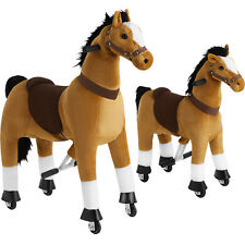 Animal Rocking Horse Childs Hobby Toys 4 Wheels Easy Ride Galloping Trotting
