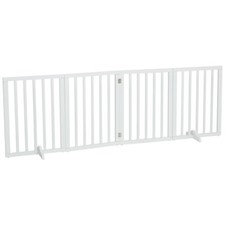4 Panels Baby Safety Playpen Wooden Barrier Pet Gate Room Divider Foldable Fence