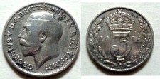 TITANIC SOLID SILVER Three pence 1912 Coin Antique Ship English Mystery Disaster