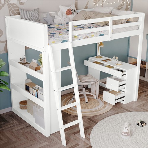 Single pinewood loft cabin bed - pinewood,