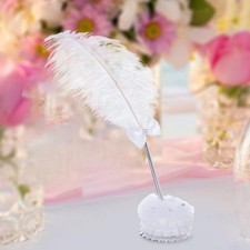 Wedding Writing Pen with Holder Elegant Retro Design Feather Pen Ballpoint Pen