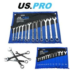US PRO Tools 12pc Combination Spanner Set Metric 8 - 19mm 3234