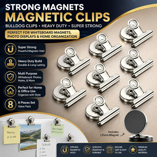 Magnetic bulldog clips - magnetic,