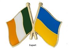 Ireland & Ukraine National Friendship Flag Metal Enamel Badge 