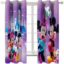 Mickey Mouse Donald Duck Bedroom Curtains Ring Blackout Door Decor UV Protect