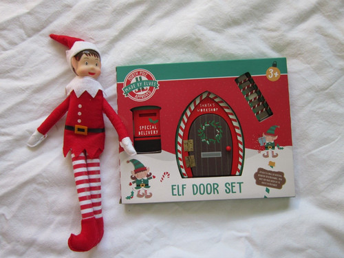 Elf shelf set doll christmas - shelf,