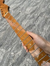 New 22Fret Stainless steel  Gloss DIY Roasted Maple Electric guitar neck