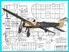 R&N Model Airplane Plans (FF): Bleriot XI 1/12 Scale 26" Wingspan