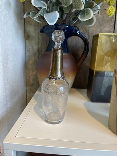 Antique clear glass decanter - antique,