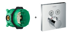 Hansgrohe ShowerSelect 2 Outlet Thermostatic Mixer 15763000 + I-Box Combo Pack