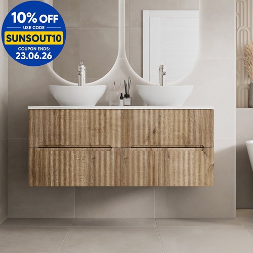 1200 oak white marble vanity - 1200,