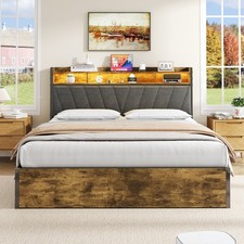 Rustic Wooden Ottoman Bed