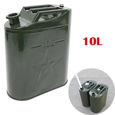 10L Metal Jerry Can Green Car Storage Fuel Petrol Diesel Container & Flexi Spout