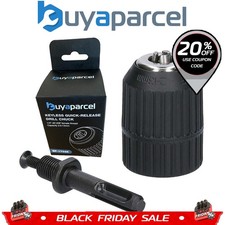 BAP 13mm Keyless Drill Chuck Plus SDS Adaptor Fits Bosch Dewalt Makita 1/2" UNF