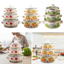 3-Piece Enamel Stockpot with