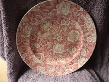 BURLEIGH ' VICTORIAN CHINTZ PINK ' CHARGER PLATE 13.5" DIAMETER