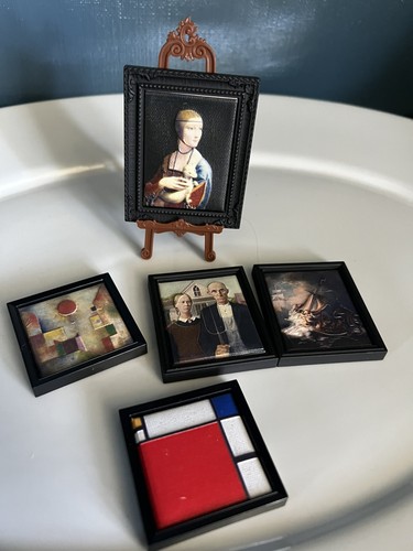 Paintings and stand - and, a