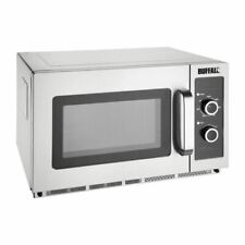 Buffalo Manual Commercial Microwave Oven in Silver Stainless Steel - 1800W