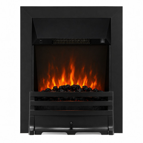2kw electric inset - fire, black