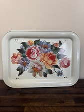 Vintage floral metal bed - vintage, tray
