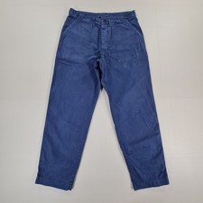 albam Mens Chino Trousers Royal Blue W30 L28 French Worker Cotton Pants