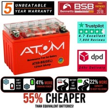 YTX9-BS Atom Gel Motorcycle Battery for Honda XR 650 L 93-21