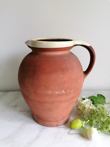 Large vintage terracota jug - terracota,