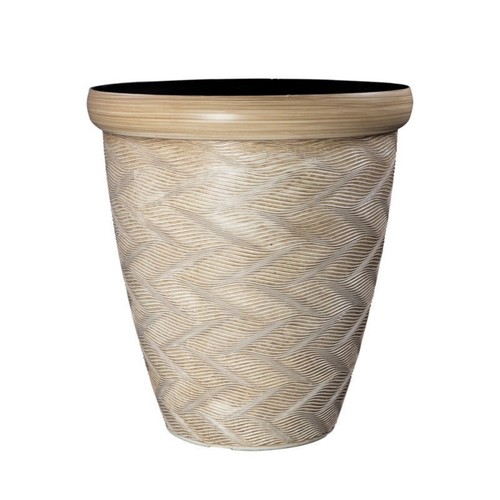 Round beige plant pot - plant,