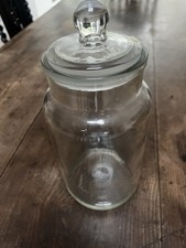 VINTAGE RAVENHEAD 10 INCH GLASS STORAGE/SWEET JAR WITH GROUND STOPPER 