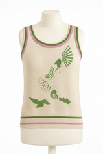 Skunkfunk SKFK Knitted Tunic Vest Size Small 10 Sleeveless Top Cream Green