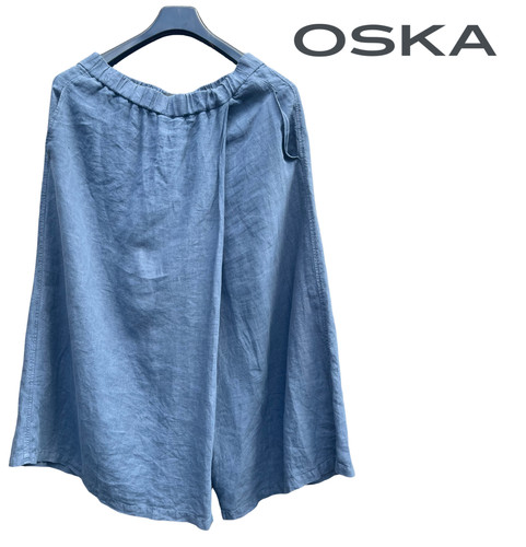 Oska blue linen - blue,