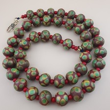 Vintage Venetian Style Thousand Eyes & Venetian WhiteHeart Glass Beads Necklace