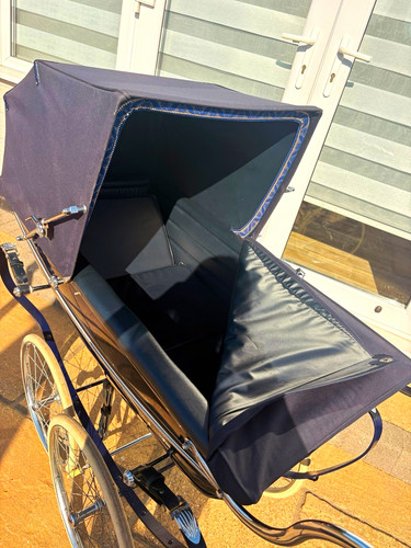 Vintage style pram - pram, navy