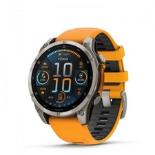 Garmin fenix 8 47mm Sapphire Titanium with Orange Graphite Band 010-02904-10