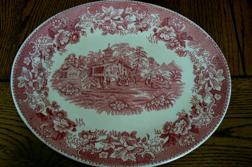 Vintage red transfer platter - red,