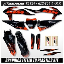 KTM PLASTICS AND GRAPHICS FITTED SX SXF XC XCF 2019-2022 MX MOTOCROSS BLOK BK OR