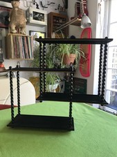 Vtg Mid Century Knick Knack Black shelves & Black Perspex Supports Kitsch 50s