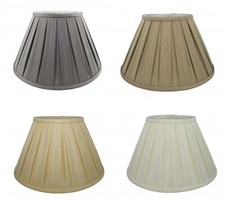  6'' to 20'' Fabric Box Pleat Lamp Shade Table Light Lampshade Mink Cream Ivory