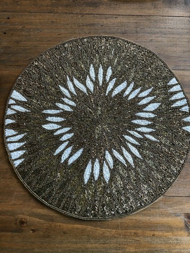 Glass beaded placemats - beaded,