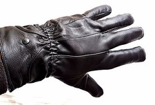 Women's 100% Genuine Leather Gloves Black  Durable winter gloves Long-lasting