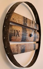 Whiskey barrel hoop stave wall