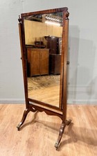 Edwardian Cheval Mirror 1910 Mahogany Swivel Dressing Mirrors
