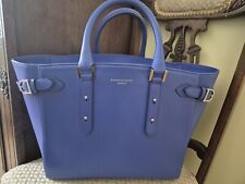 Aspinal of London Marylebone Large Blue Smooth Leather Top Handle Bag