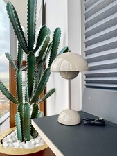 &Tradition Flowerpot VP9 Verner Panton 1968 Portable Table Lamp Grey Beige Boxed